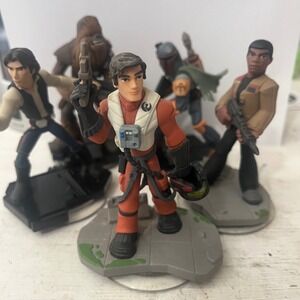 Disney Infinity 3.0 Star Wars Lot - Chewbacca Poe Han Solo Boba Fett & Finn